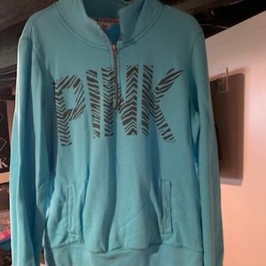 VS PINK 1/4 Zip-Up - Blue